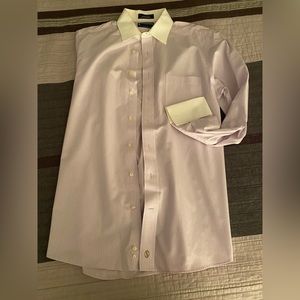 Mens French cuff executive dress shirt 15 1/2 neck size 34/35.